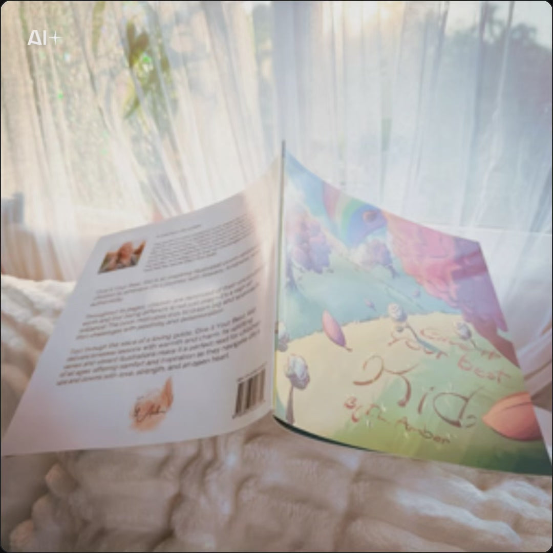 Give it your best kid by T.L. Amber - ai generated video of a child flipping through the pages
